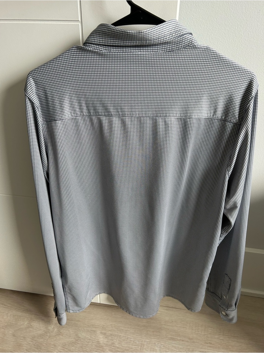 Travis Mathew Men's Gray Micro-Check Button-Down Shirt - Picture 3 of 3